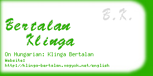 bertalan klinga business card